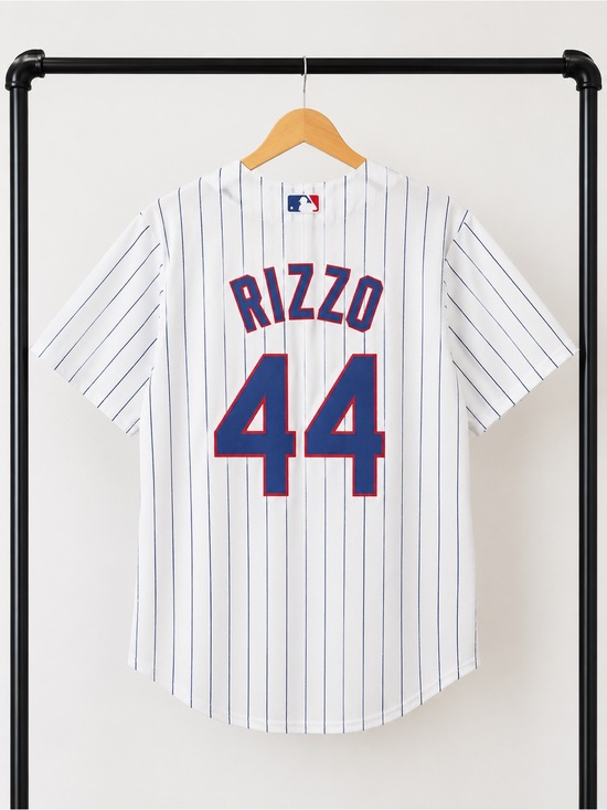 Majestic Other - Majestic White Pinstripe Rizzo #44 Youth Baseball Jersey with Blue-Red Trim